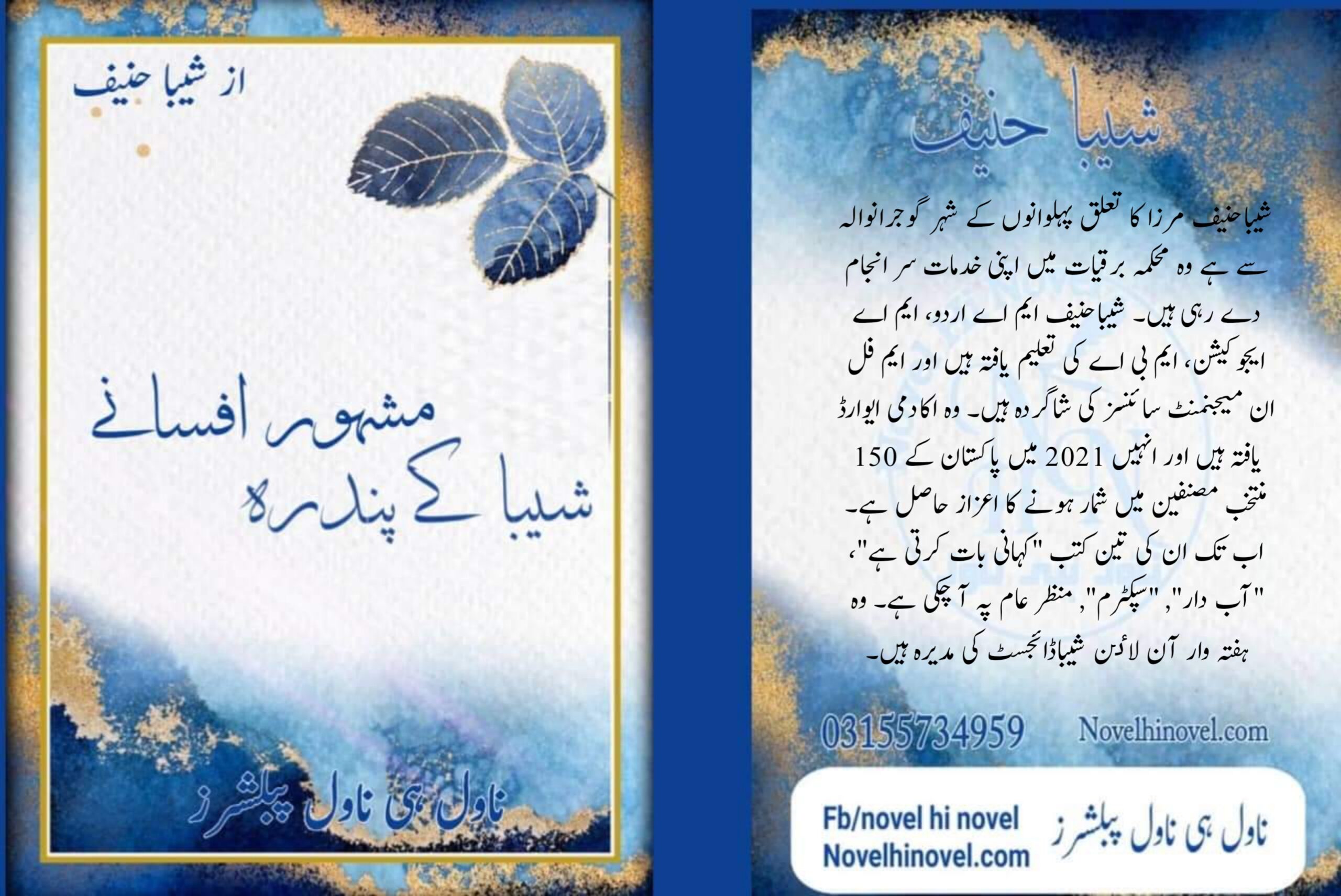 Sheeba K 15 Mashor Afsany Published By Novel Hi Novel Ist Edition (NHN-22-110)